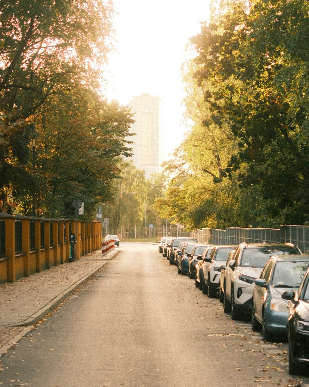 Car parked on a city street