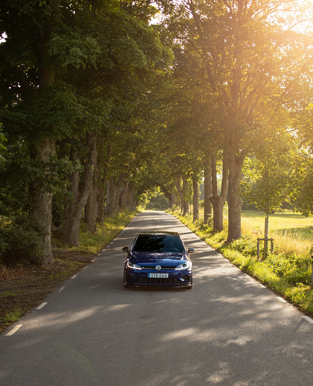 Family car on a road